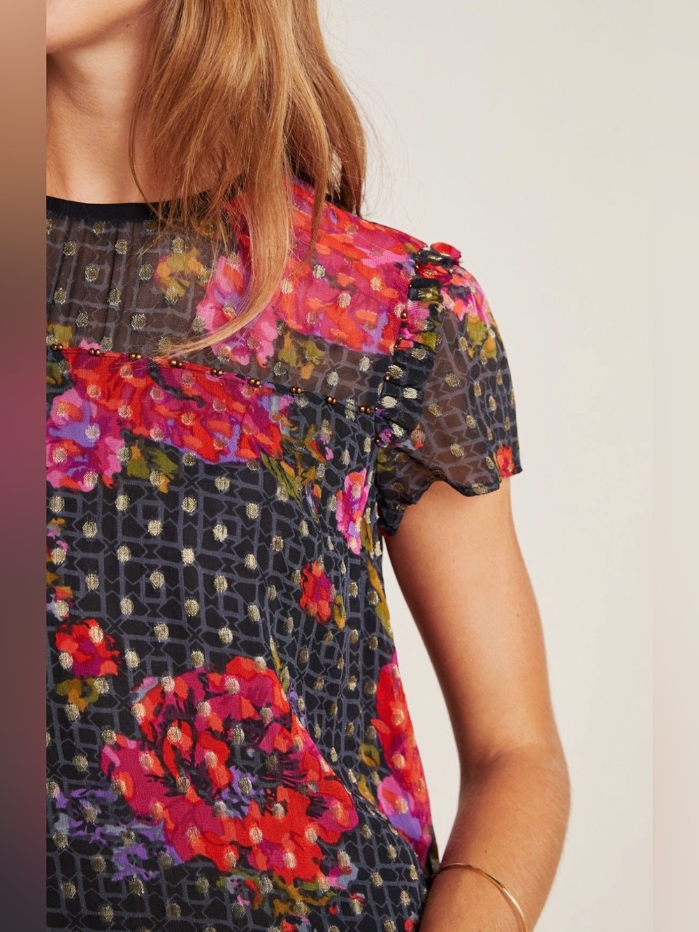 Anthropologie Fiorella Floral Blouse - Picture 3 of 5